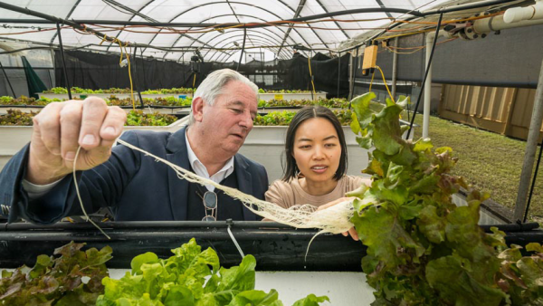 CSIRO Agriculture and Food Business Researcher Dr Ha Truong and Food Recycle CEO Norm Boyle.