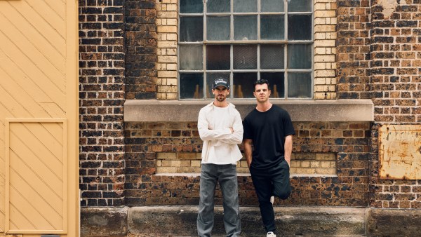 Daniel Sorridimi and Joel Bennetts stand in the South Eveleigh precinct where Sana will be located.